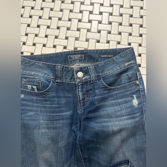 Guess Blue Straight Leg Jeans Modern Fit - Picture 3 of 9